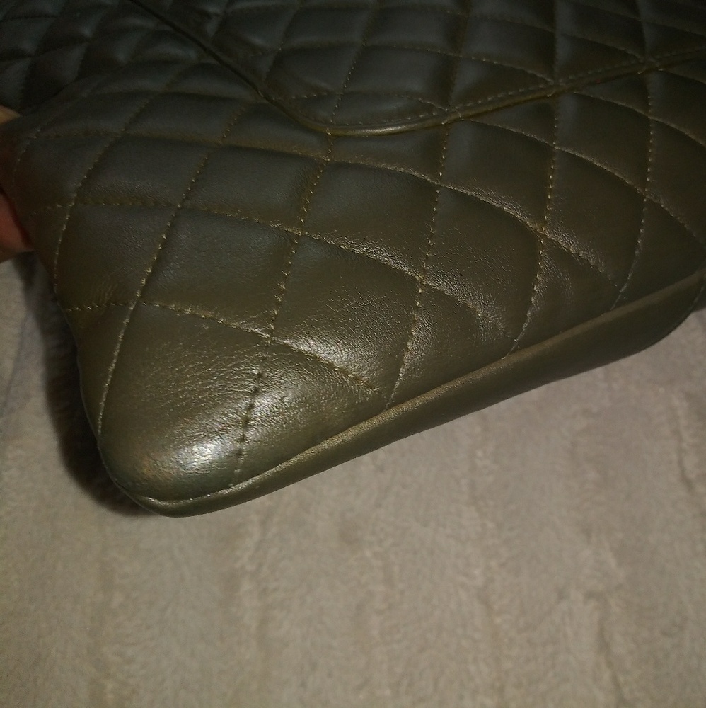 SOLD! Chanel Cambon Olive Green Python CC - Picture 5 of 7